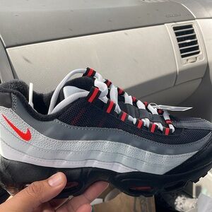 Nike Air Max 95 Black, Gray, and Red Sneakers